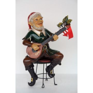 Weihnachtself mit Gitarre lebensgroß