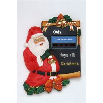 Weihnachtsrelief mit Santa Claus und Countdownfunktion lebensgroß