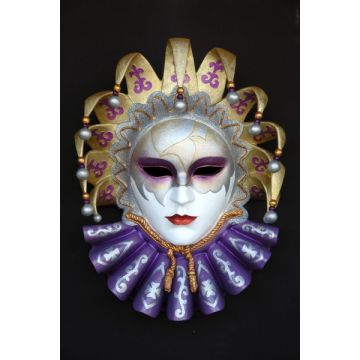 Maske Flaminia Lila-Gold vergrößert