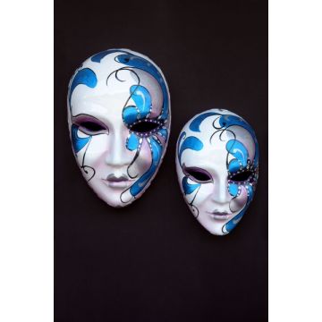 Maske Pantalone Blau Klein vergrößert