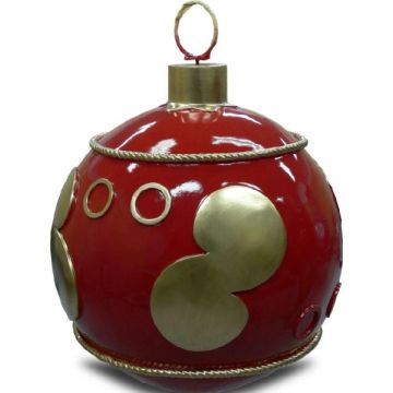 Weihnachtskugel strukturiert Rot vergrößert