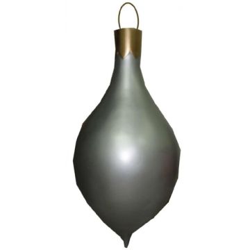 Längliche Weihnachtskugel Silber vergrößert