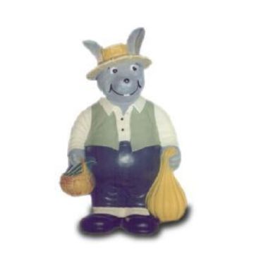 Hase als Einkäufer lebensgroß