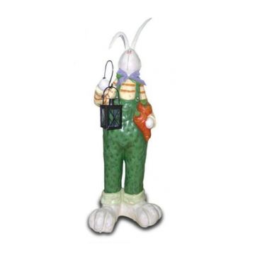 Osterhase stehend mit Laterne vergrößert