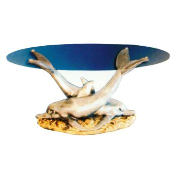 Glastisch mit Delfinen verkleinert