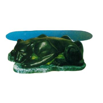 Glastisch mit schwarzem Panther lebensgroß