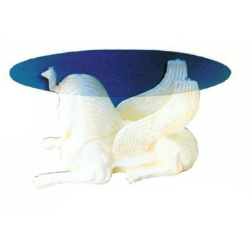 Glastisch mit Sphinx verkleinert