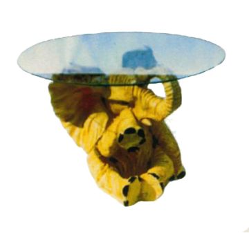 Glastisch mit Elefant verkleinert