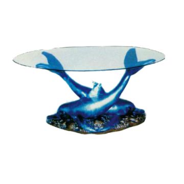 Glastisch mit Delfinen verkleinert