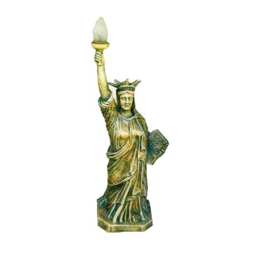 Freiheitsstatue bronze gold mit Lampe mittel verkleinert
