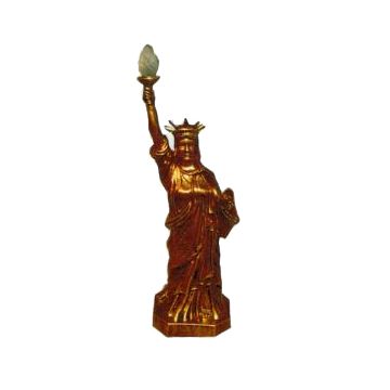 kleine goldene Freiheitsstatue mit Fackel verkleinert