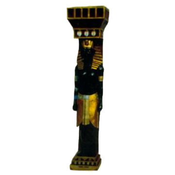 ägyptische Säule mit Ägypter als Wächter lebensgroß