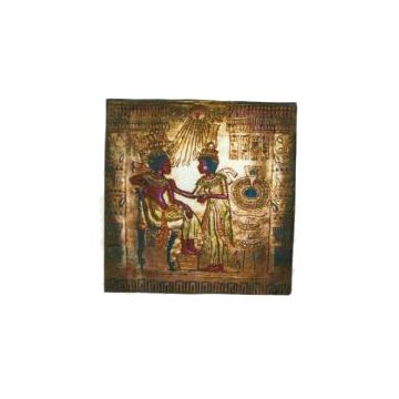 goldenes ägyptisches Wandgemälde Hieroglyphen lebensgroß