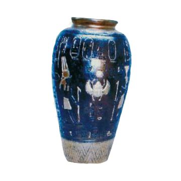 ägyptische Vase blau lebensgroß
