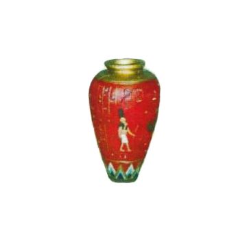 ägyptische Vase rot lebensgroß