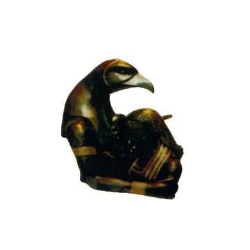 Anubis tröstet Ägypterin Büste verkleinert