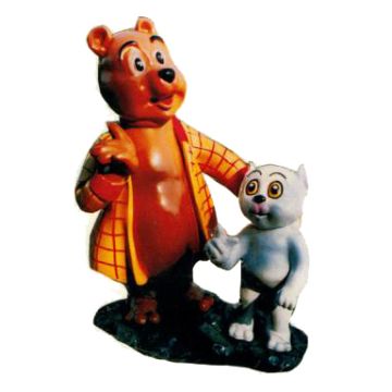 großer Bär mit Kind Comic lebensgroß