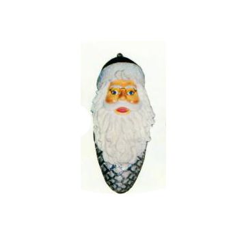 Tannenzapfen mit Weihnachtsmanngesicht vergrößert