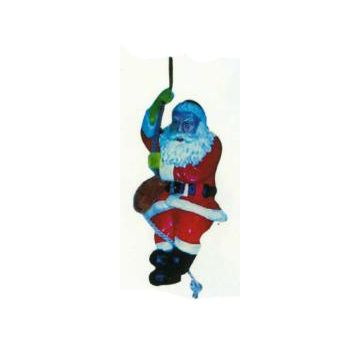 Weihnachtsmann zieht sich am Seil hoch verkleinert
