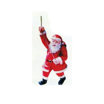 Weihnachtsmann klettert am Seil verkleinert