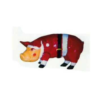 Schwein verkleidet als Weihnachtsmann verkleinert