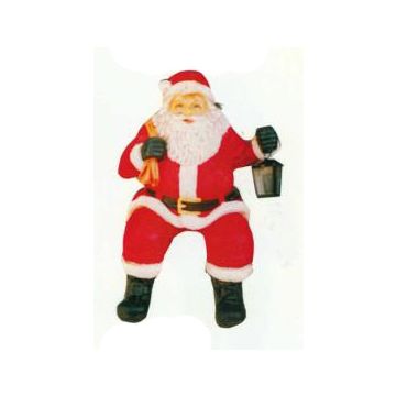 sitzender Weihnachtsmann mit Laterne klein verkleinert