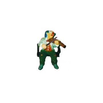 sitzender Clown mit Geige klein verkleinert