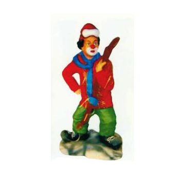 Clown als Skifahrer klein verkleinert