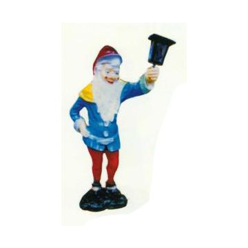blauer Zwerg mit langem Bart und Laterne klein lebensgroß