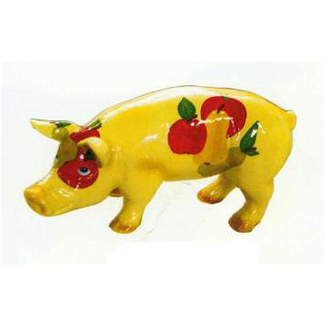 kleines Schwein mit Gemüse bemalt verkleinert