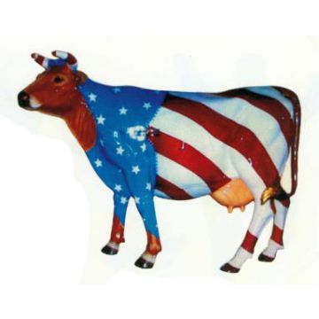 Design Kuh groß mit amerikanischer Bemalung lebensgroß