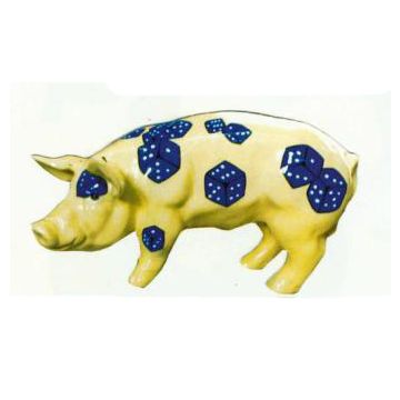 Schwein klein mit Würfeln verkleinert