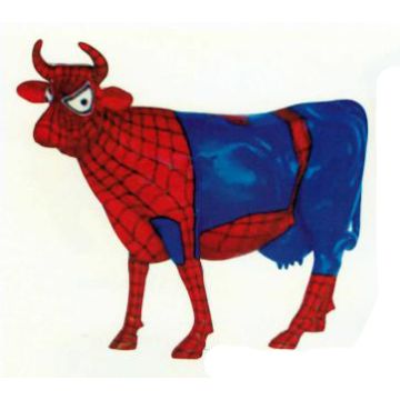 lebensgroße Spiderkuh Spiderman lebensgroß