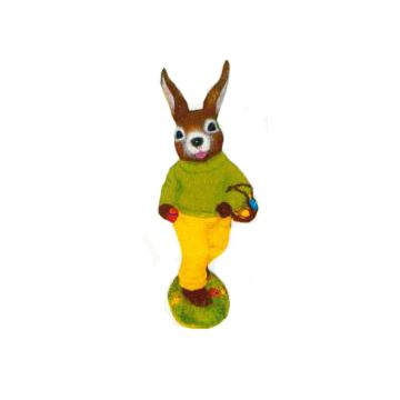 Osterhase laufend grün gelb lebensgroß