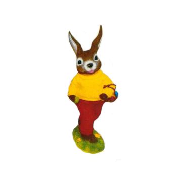 Osterhase laufend rot gelb lebensgroß