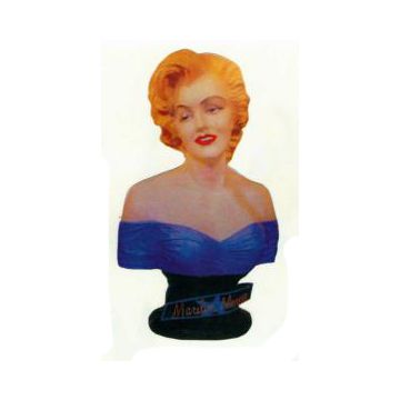 hübsche Marilyn Monroe im blauen Kleid als Büste lebensgroß