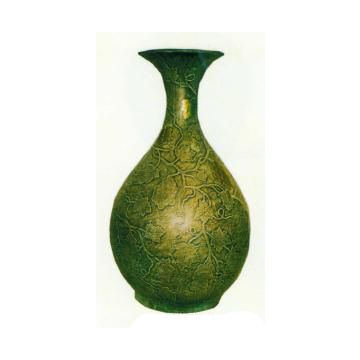 grüne Vase mit Weinmusterung keine Angabe