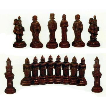 großes Schachspiel für Garten Set dunkle Figuren übergroß XXL