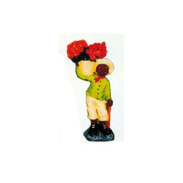 kleiner Negerjunge mit Blumenschale auf dem Arm verkleinert