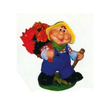 dicklicher Wandersmann mit Sack zum bepflanzen verkleinert