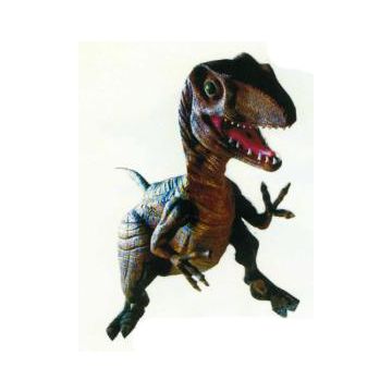kleiner fleischfressender Dino greift an lebensgroß