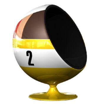 Kugelsessel Weiß Gold 2 keine Angabe