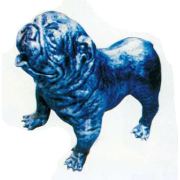 Mops groß schwarz silber lebensgroß
