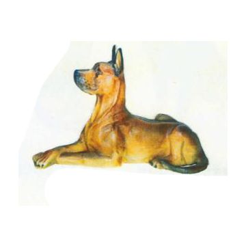 Bulldogge liegend lebensgroß