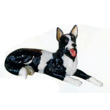 Border Collie liegend lebensgroß
