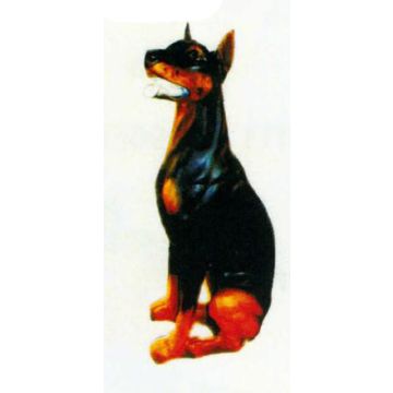Beauceron sitzend Maul offen lebensgroß
