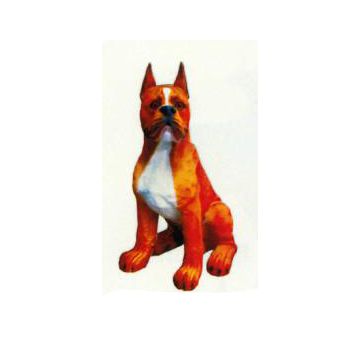 Boston Terrier sitzend lebensgroß