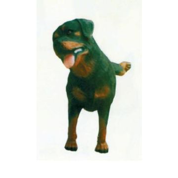 Rottweiler pinkelnd lebensgroß