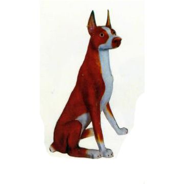 Greyhound sitzend lebensgroß