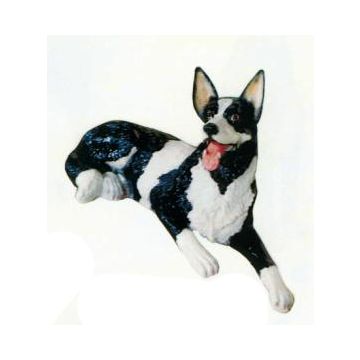 Border Collie sitzend lebensgroß